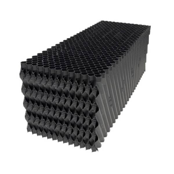 A unit of honeycomb cooling tower packs on white background.A unit of honeycomb cooling tower packs on white background.
